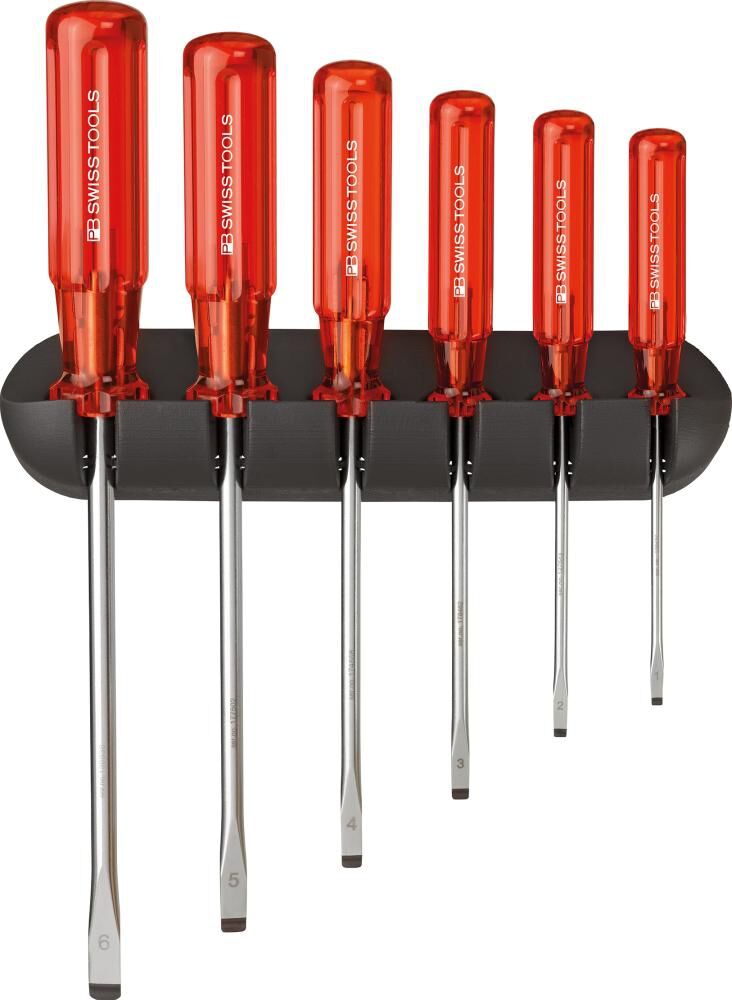 PB Swiss Tools Schraubendreher-Satz 6-teilig Schlitz, im Wandhalter