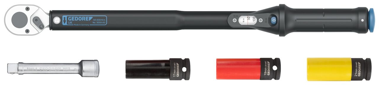 GEDORE Drehmomentschlüssel Torcoflex Set UK 5-teilig, 3550-UK-LS4, 3107027