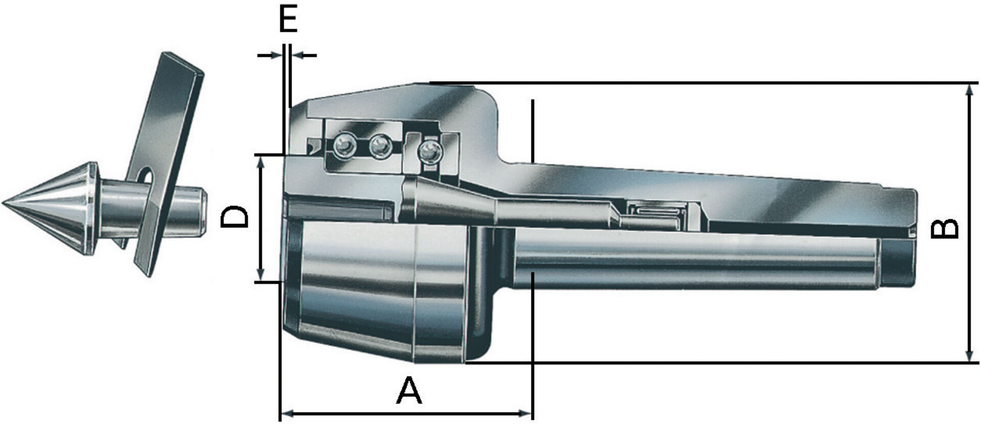 RÖHM Körnerspitze mitlaufend 614-00 Gr. 106 MK 3 RÖHM Körnerspitze mitlaufend 614-00 Gr. 106 MK 3