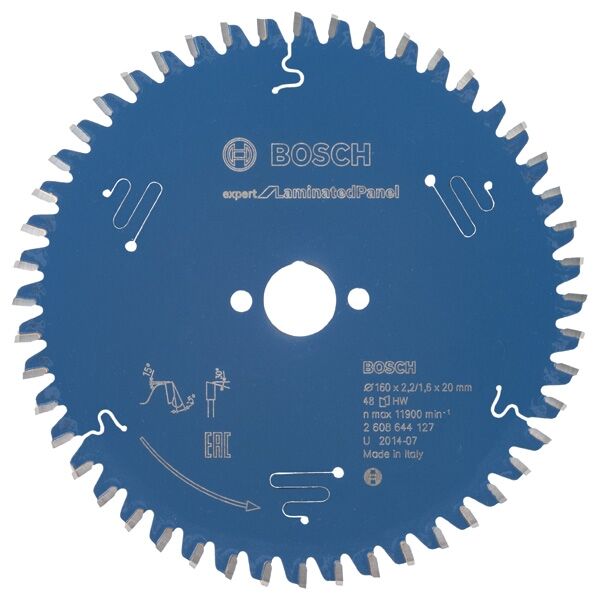 BOSCH Kreissägeblatt HW Expert fürLaminat 160x20x2,2 48T