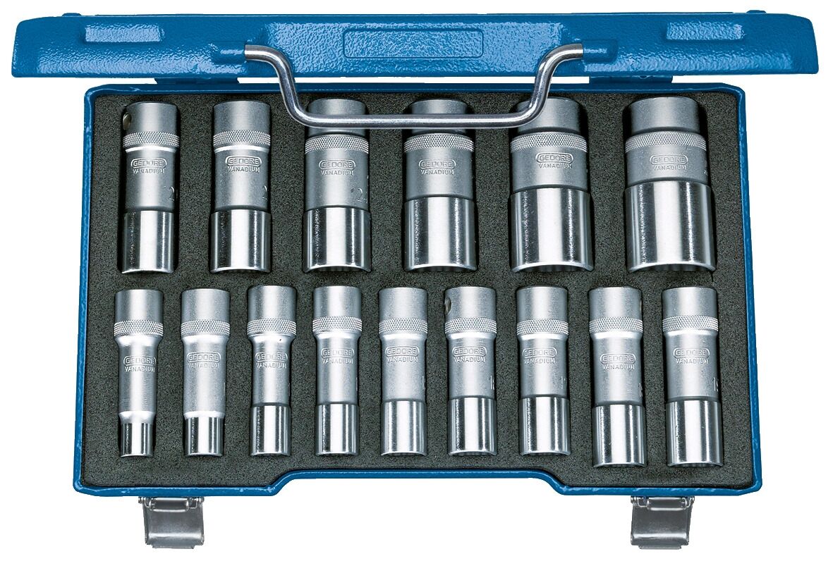 GEDORE Steckschlüsseleinsatz 1/2", lang Satz UD 10-32mm, D 19 L-015, 2190214 GEDORE Steckschlüsseleinsatz 1/2", lang Satz UD 10-32mm, D 19 L-015, 2190214