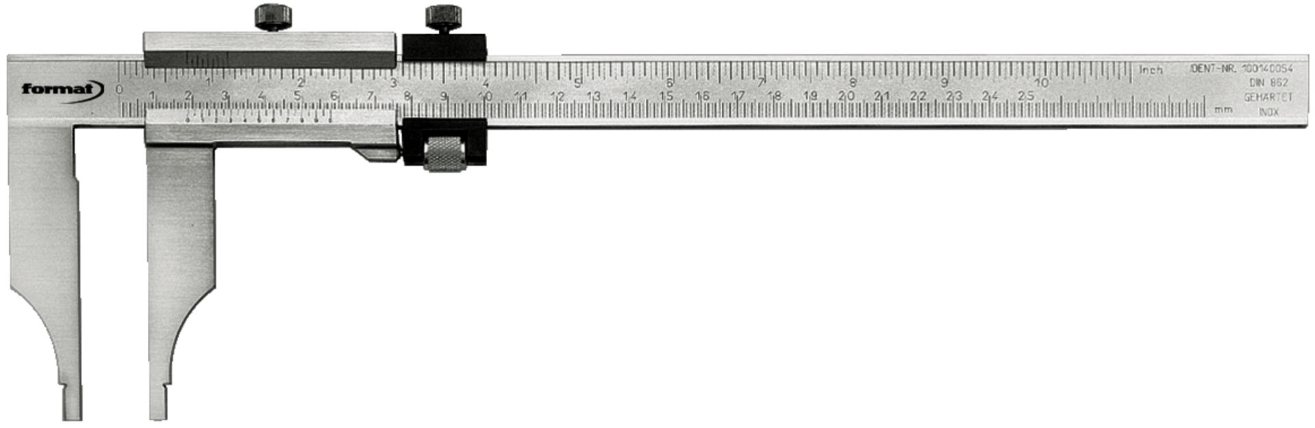 FORMAT Werkstattmessschieber o. Spitzen mit Feineinst.1/20 500x150 mm