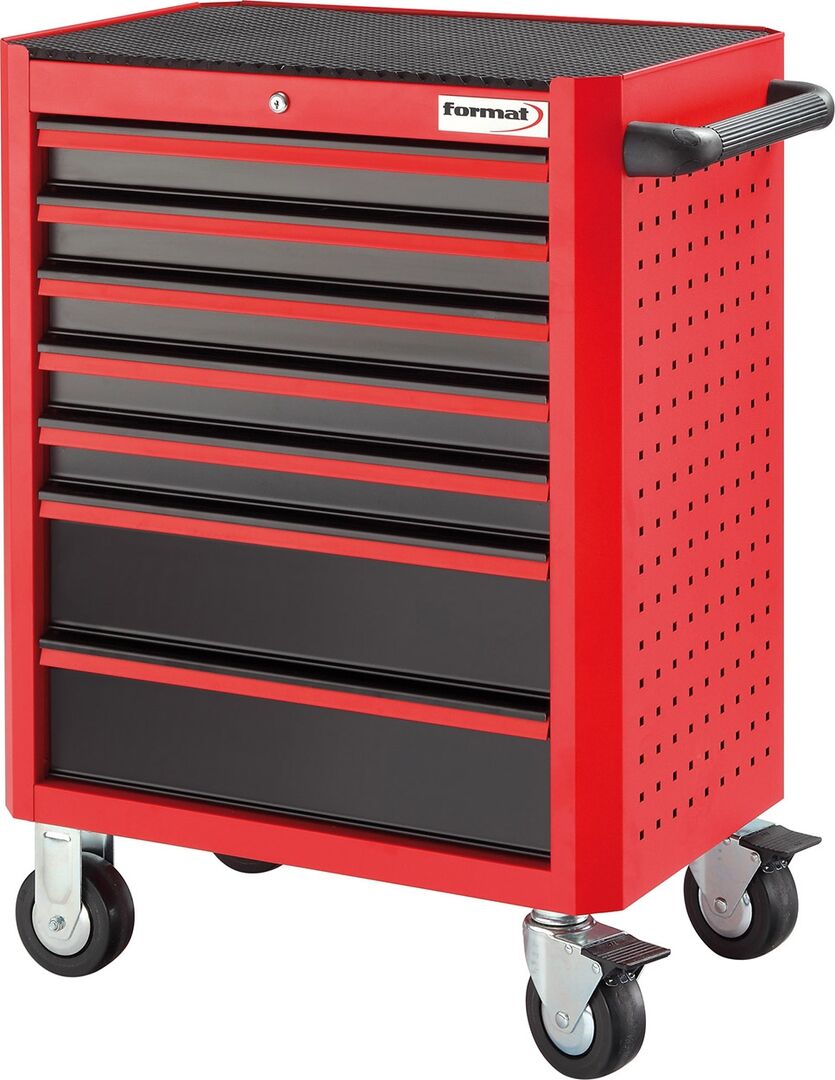 KS-TOOLS KS TOOLS MASTERLINE Werkstattwagen schwarz/rot 7 Schubladen