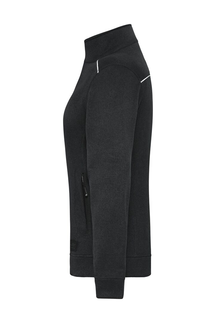 JN Damen Strickfleece-Jacke JN897 black/black, Größe XXL