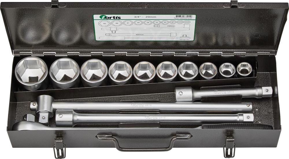 FORTIS Steckschlüssel-Garnitur 3/4" 14-teilig