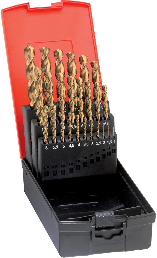 FORMAT Spiralbohrersatz DIN338 FU HSSE TiN 1,0-13,0mm FORMAT Spiralbohrersatz DIN338 FU HSSE TiN 1,0-13,0mm