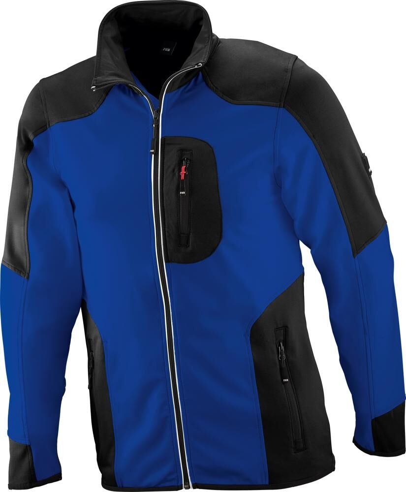 FHB Jersey-Fleece Jacke, FHB fastdry royal/schwarz, Gr. 52/54