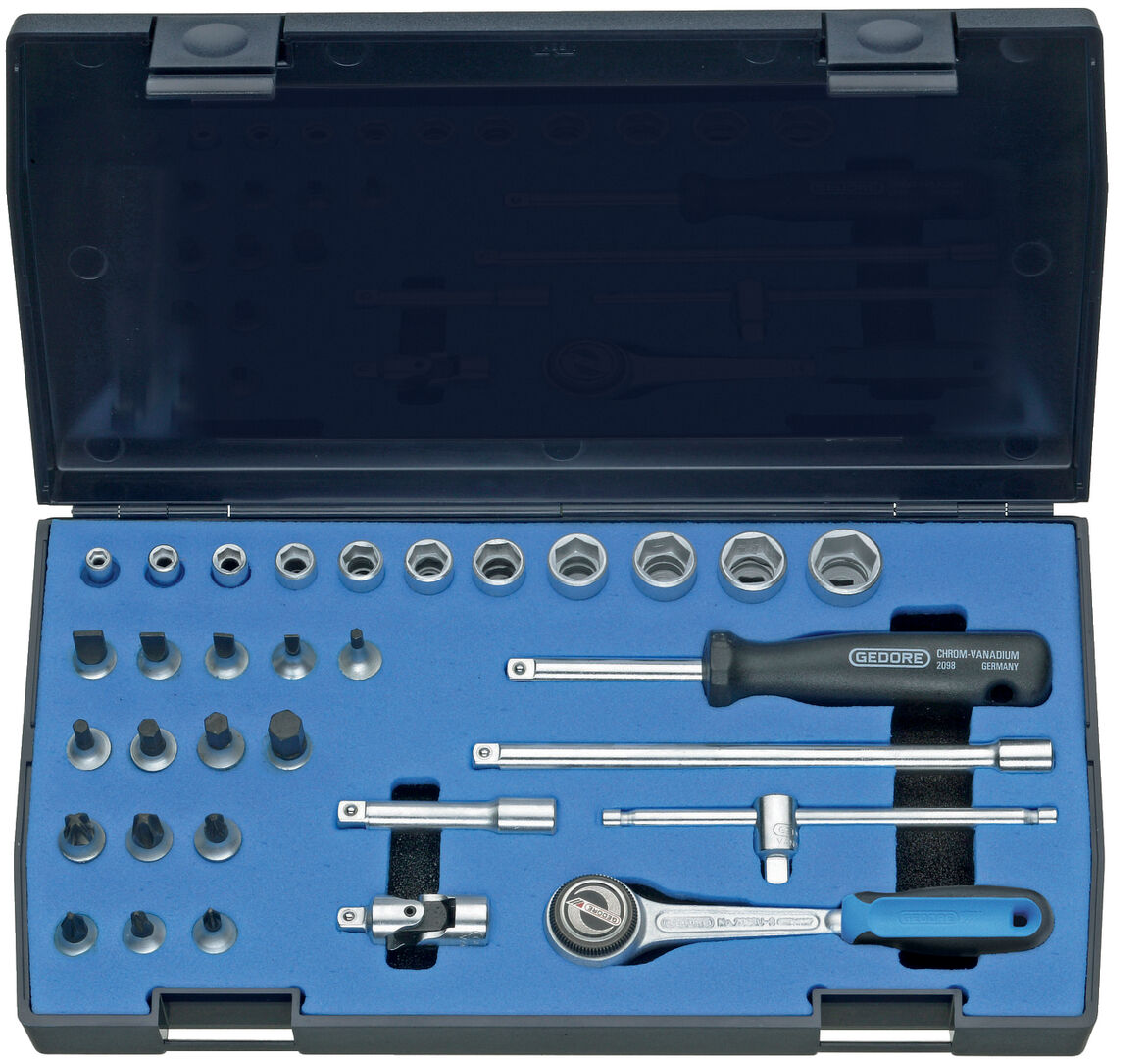 GEDORE Steckschlüssel-Set 1/4" 32-tlg 6-kant IN-IS-PH-PZ 20 IMU-3 6174150 GEDORE Steckschlüssel-Set 1/4" 32-tlg 6-kant IN-IS-PH-PZ 20 IMU-3 6174150