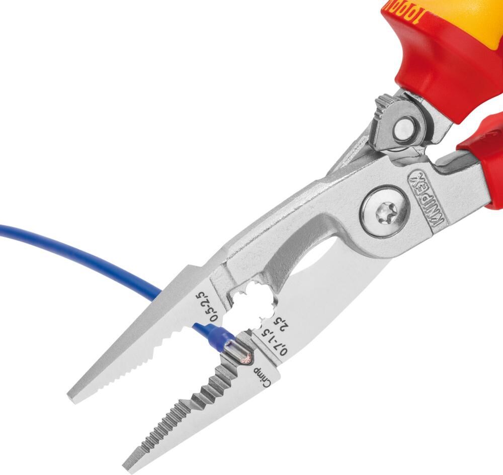 KNIPEX 13 96 200 T Elektro- Installationszange VDE verchr. 200 mm KNIPEX 13 96 200 T Elektro- Installationszange VDE verchr. 200 mm