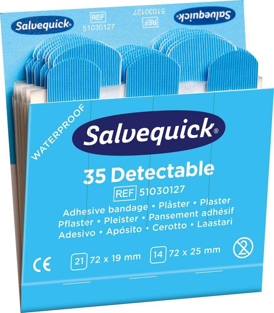 SALVEQUICK Nachfüllpack 6x35 Pflaster detektierbar