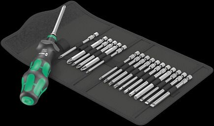 WERA Kraftform Kompakt Falttasche Turbo 1, 89mm lange Bits, 18-teilig