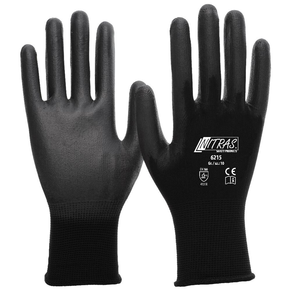 NITRAS Montage-Handschuh Miami Gr. 9 PU schwarz, 6215