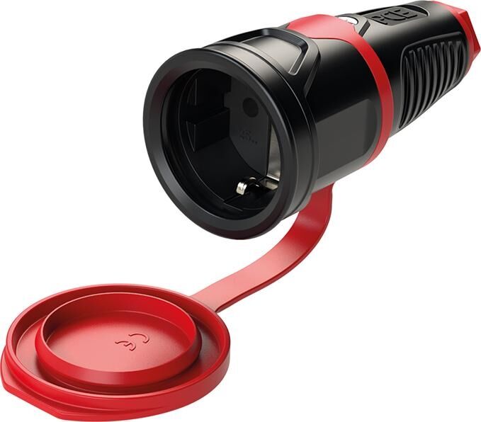 Schutzkontaktkupplung Vollgummi IP54 + Deckelband Schutzkontaktkupplung Vollgummi IP54 + Deckelband