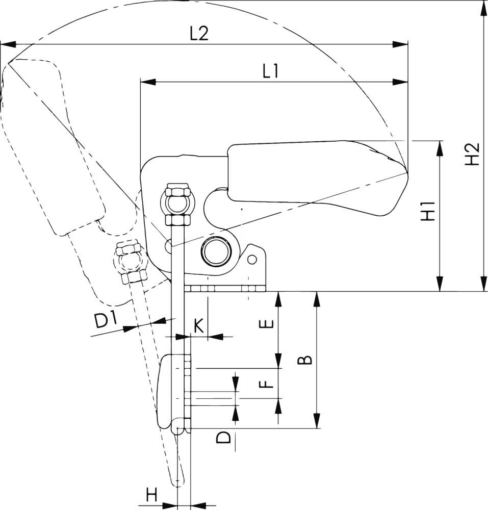 AMF Verschlussspanner vertikal 6848V Gr. 3 AMF Verschlussspanner vertikal 6848V Gr. 3