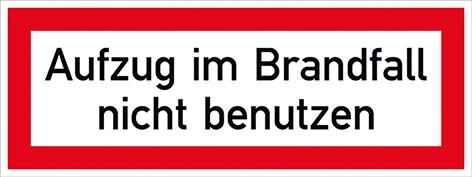 Brandsch-Schild Alu Aufzug Brandf.148x52mm Brandsch-Schild Alu Aufzug Brandf.148x52mm