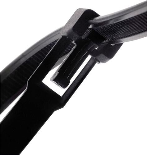 SAPISELCO Kabelbinder Nylon lösbar schwarz, 100 Stück, 280x7,5mm