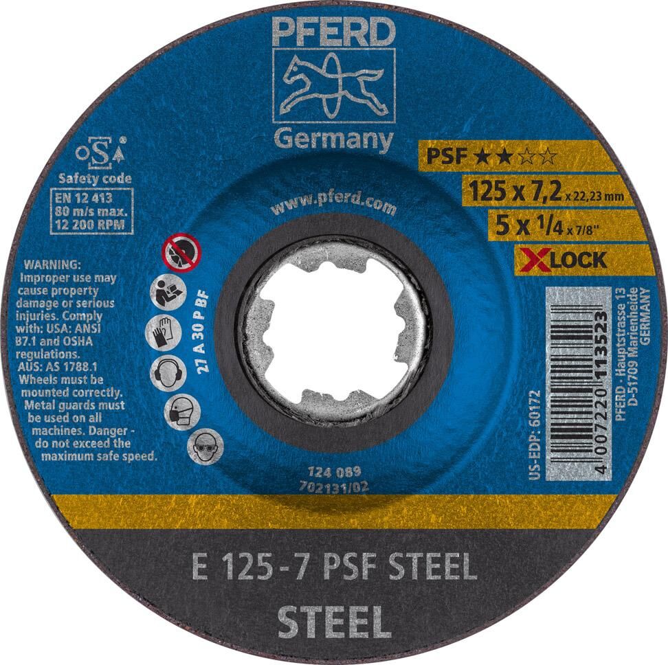 PFERD Schruppscheibe PSF X-LOCK STEEL 125x7,0mm PFERD Schruppscheibe PSF X-LOCK STEEL 125x7,0mm