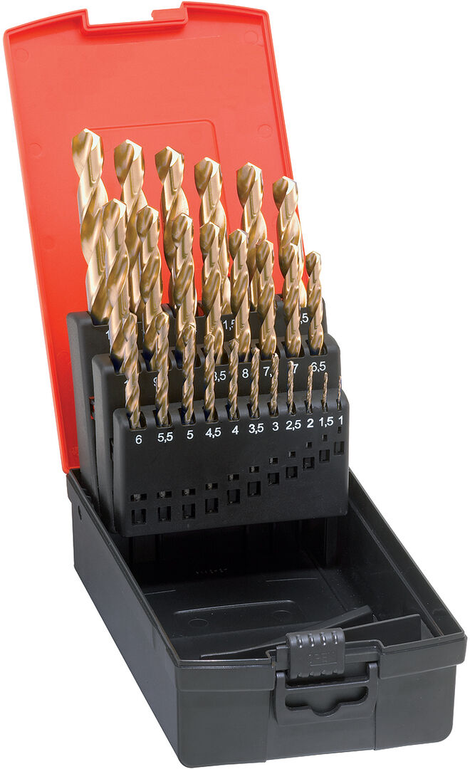 FORMAT Spiralbohrer-Set DIN338N TiN HSS geschliffen 1-5,9mm FORMAT Spiralbohrer-Set DIN338N TiN HSS geschliffen 1-5,9mm