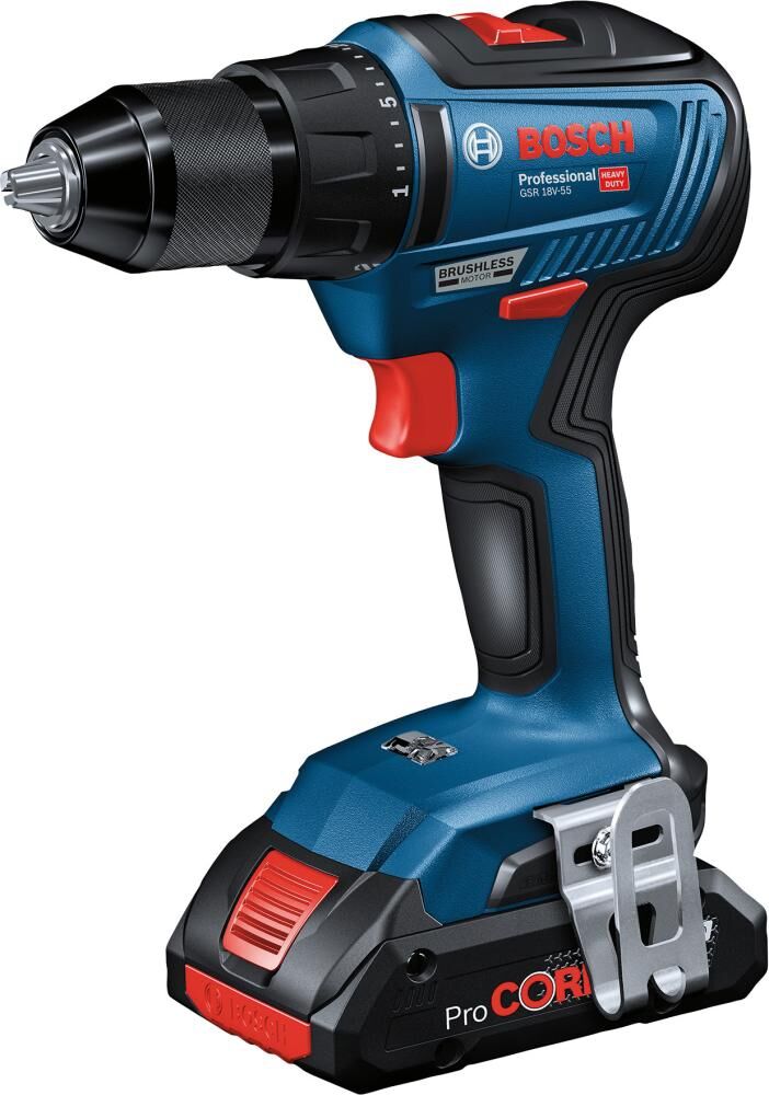 BOSCH Akku-Bohrschrauber GSR 18V-55, 2 x 4,0 Ah, Ladeger., L-BOXX BOSCH Akku-Bohrschrauber GSR 18V-55, 2 x 4,0 Ah, Ladeger., L-BOXX