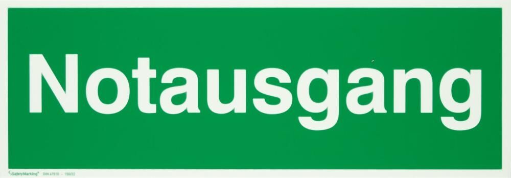 Sicherheitsschild Alu Notausgang 400x140
