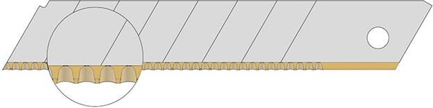 LUTZ BLADES Wellenschliffklinge TiN 18mm Pack a 10 Stück