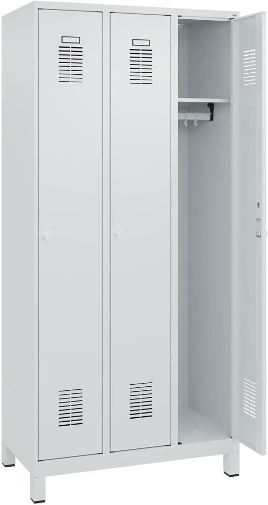 FORMAT Garderobenschrank BASIC Füße 1850x900x500mm 7035 3 Abt. FORMAT Garderobenschrank BASIC Füße 1850x900x500mm 7035 3 Abt.