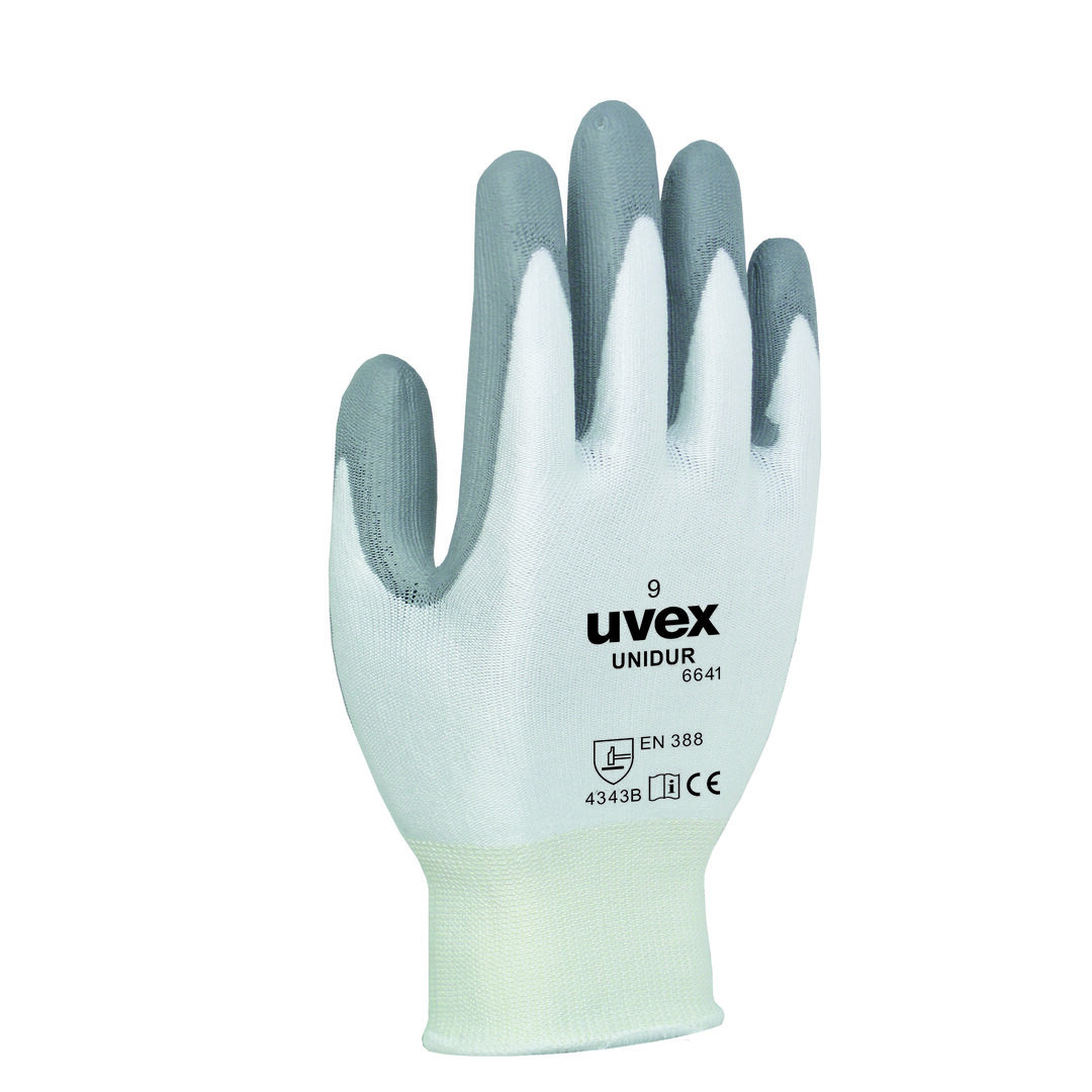 UVEX Schnittschutzhandschuhe UNIDUR 6641 PU weiß/grau Gr. 10