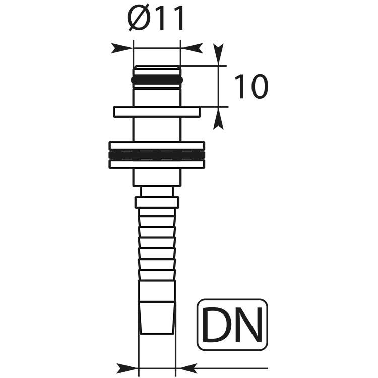 R+M Stecknippel 11mm, DN06 VA R+M Stecknippel 11mm, DN06 VA