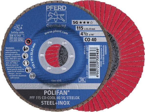 PFERD Fächerschleifscheibe gerade 115mm CO40 SGP-COOL