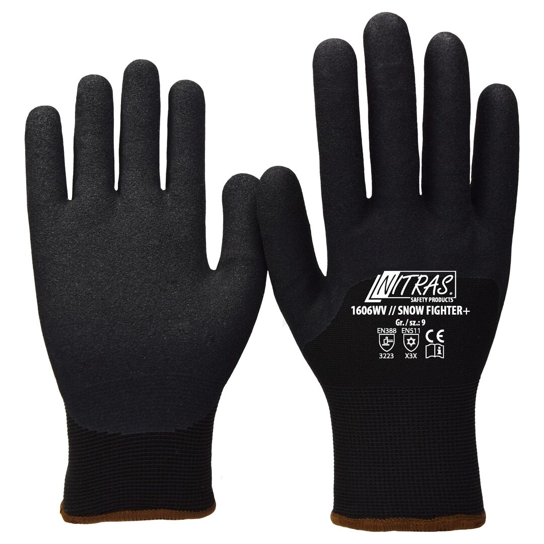 NITRAS Winter-Handschuh SnowFighter+ Gr. 10 Nitril schwarz, 1606WV