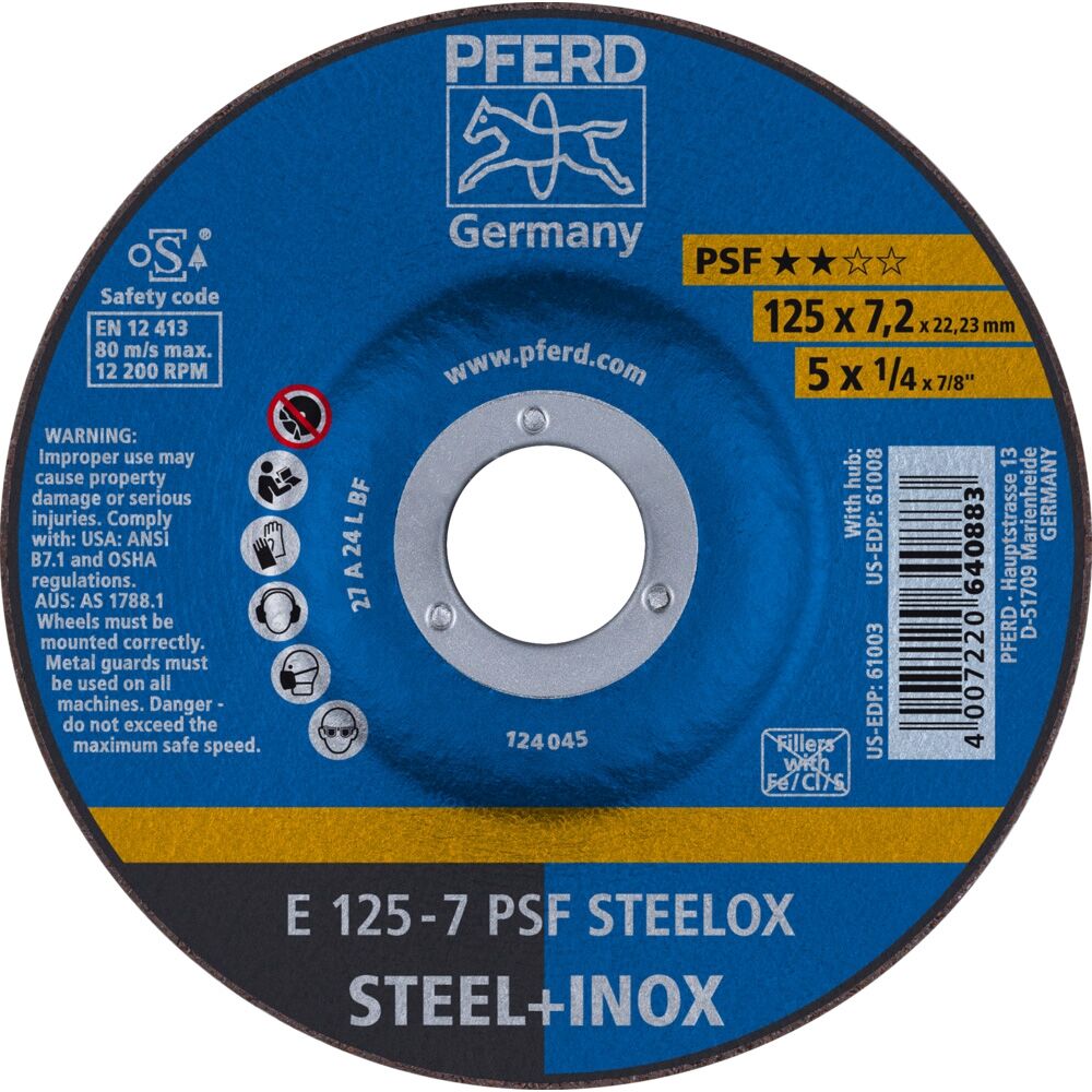 PFERD Schruppscheiben E 125-7 A 24L PSF PFERD Schruppscheiben E 125-7 A 24L PSF