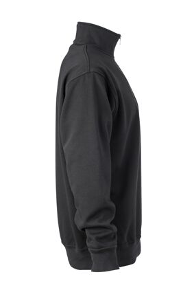JN Workwear Half Zip Sweat JN831 70%BW/30%PES, black, Größe 2XL