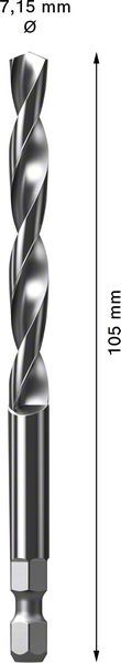BOSCH Zentrierbohrer HSS-G 7,15x105mm BOSCH Zentrierbohrer HSS-G 7,15x105mm