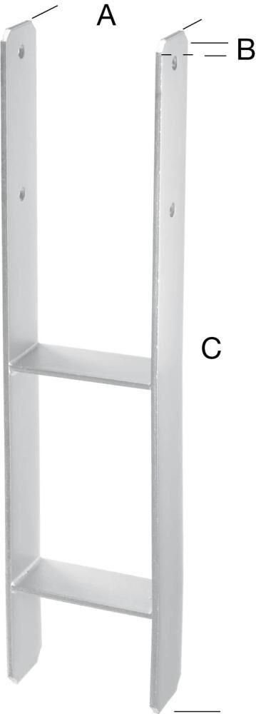 H-Pfostenträger tzn 91 Stärke 5,0mm CE H-Pfostenträger tzn 91 Stärke 5,0mm CE