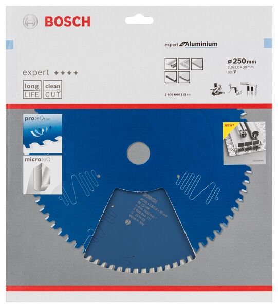 BOSCH Kreissägeblatt HW Expert für Alu 250x30x2,8 80T