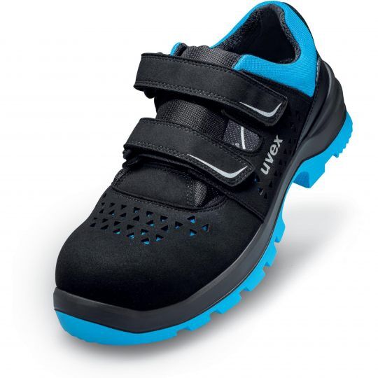 UVEX 2 xenova Sicherheits-Sandale gel. Gr. 39 W11 S1PL ESD SR schw/blau 9553.2