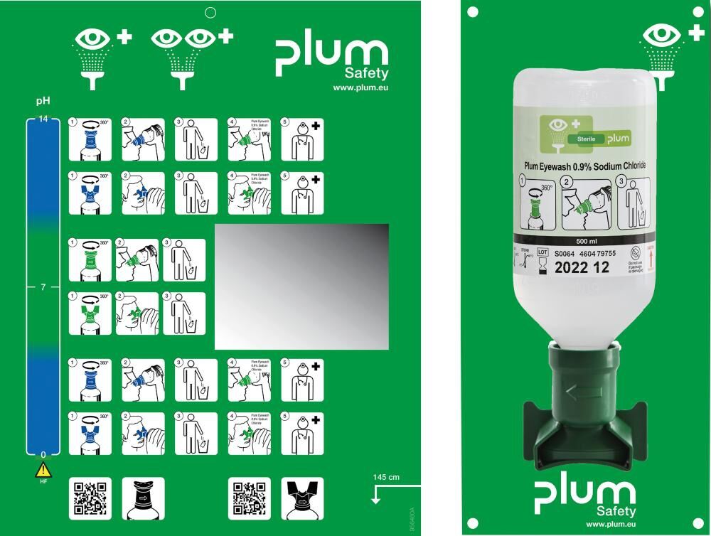 PLUM Augenspülstation inkl. Fl. 500ml & Wandhalter PLUM Augenspülstation inkl. Fl. 500ml & Wandhalter