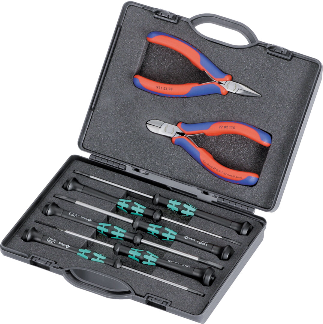 KNIPEX 00 20 18 Elekt.zangen-Set Werkzeugen f. Arbeiten an elekt. Bauteil