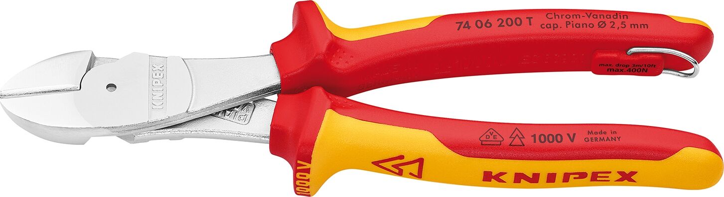 KNIPEX 74 06 200 T Kraft-Seitenschneider Mehrk. VDE verchr. 200mm KNIPEX 74 06 200 T Kraft-Seitenschneider Mehrk. VDE verchr. 200mm
