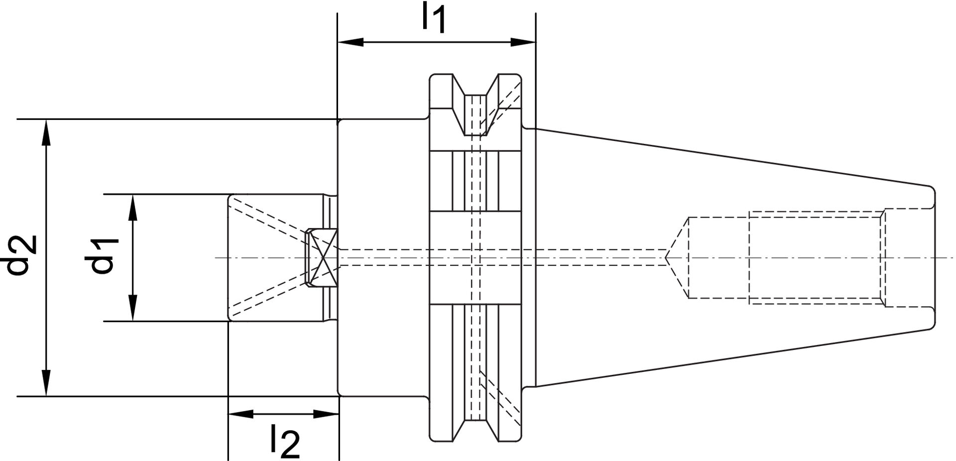 HAIMER Messerkopfaufnahme DIN 69871 AD/B SK40-16 kurz