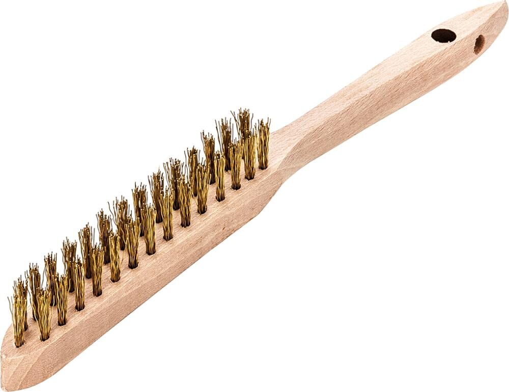 LESSMANN Handdrahtbürste Messing gewellt 0,35mm 2-reihig LESSMANN Handdrahtbürste Messing gewellt 0,35mm 2-reihig