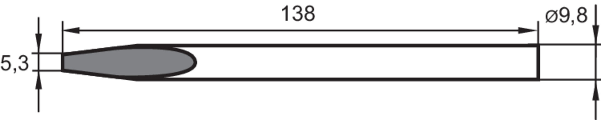 ERSA Ersatzlötspitze Meisselform gerade für 150Watt/5,3mm ERSA Ersatzlötspitze Meisselform gerade für 150Watt/5,3mm
