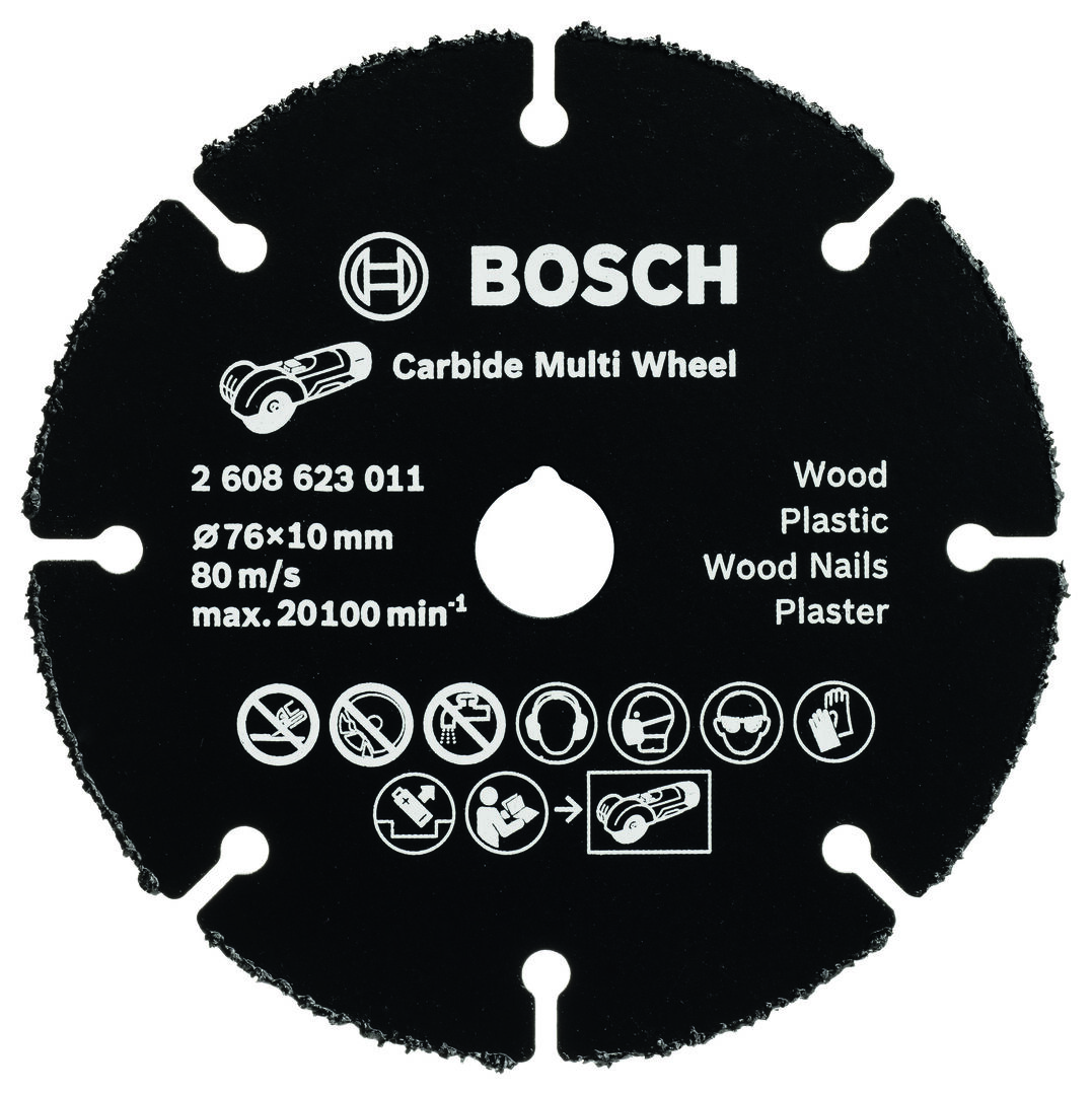 BOSCH Trennscheibe Carbide Multi Wheel 76 x 10mm für Holz Plastik Baumaterial