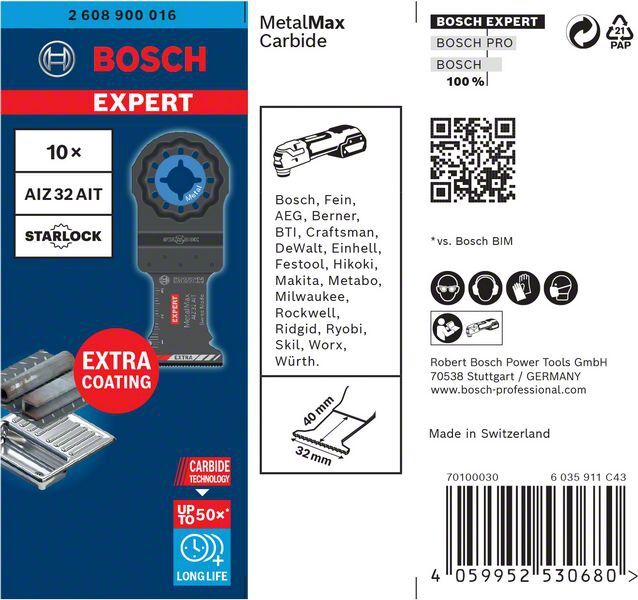 BOSCH Tauchsägeblatt Metal AIZ32AIT Expert Starlock VE 10