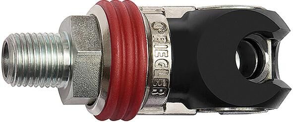 RIEGLER Schwenk-Sicherheitskupplung NW7,2 / AG G3/8 Stahl RIEGLER Schwenk-Sicherheitskupplung NW7,2 / AG G3/8 Stahl