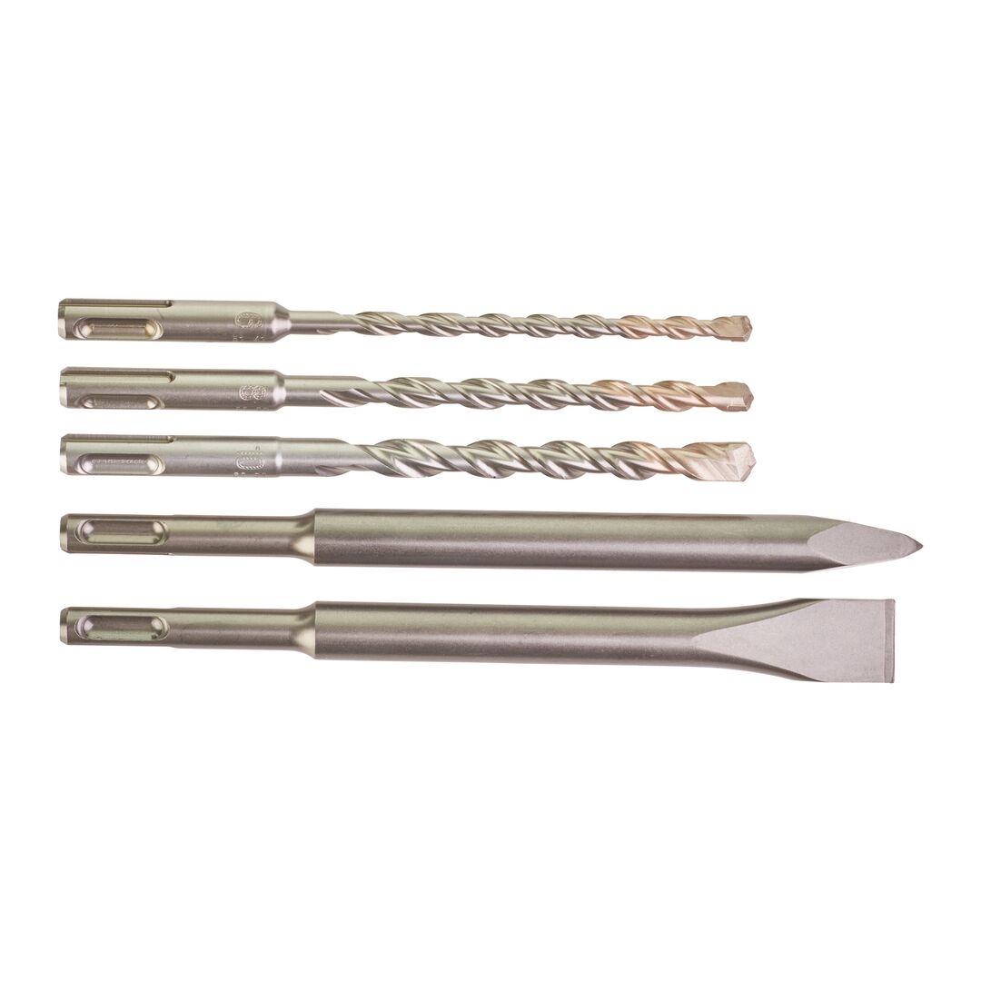 MILWAUKEE Hammerbohrer-Set M2 SDS-Plus 3 M2 SDS-Plus Bohrer, 2 SDS-Plus Meißel
