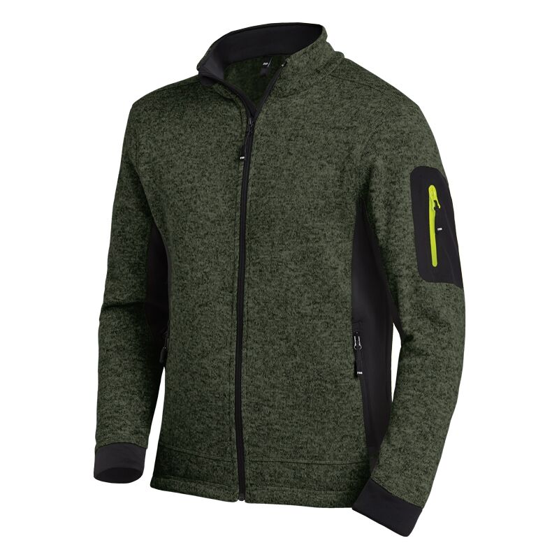 FHB Strickjacke Christoph, 280 g/qm Gr. M, oliv/schwarz, 79595