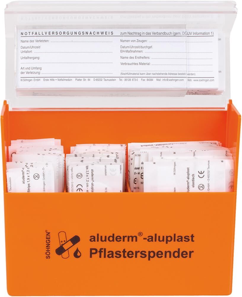 SÖHNGEN PFLASTERSPENDER ALUDERM- ALUPLAST ORANGE SÖHNGEN PFLASTERSPENDER ALUDERM- ALUPLAST ORANGE