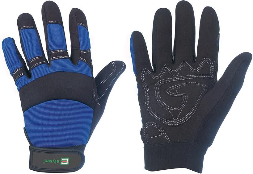 Elysee Handschuh Master schwarz/blau Spandexrücken,Innenhand:Kunstleder Gr.8