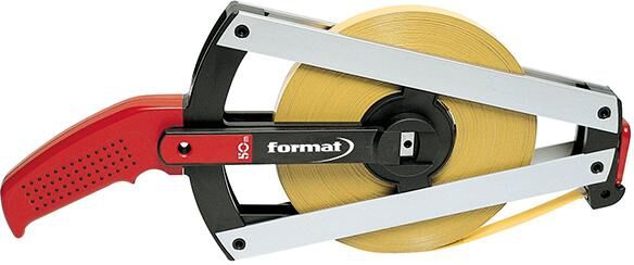 FORMAT Rahmenstahlbandmaß gelb polyamidbeschichtet 30 m x 13 mm